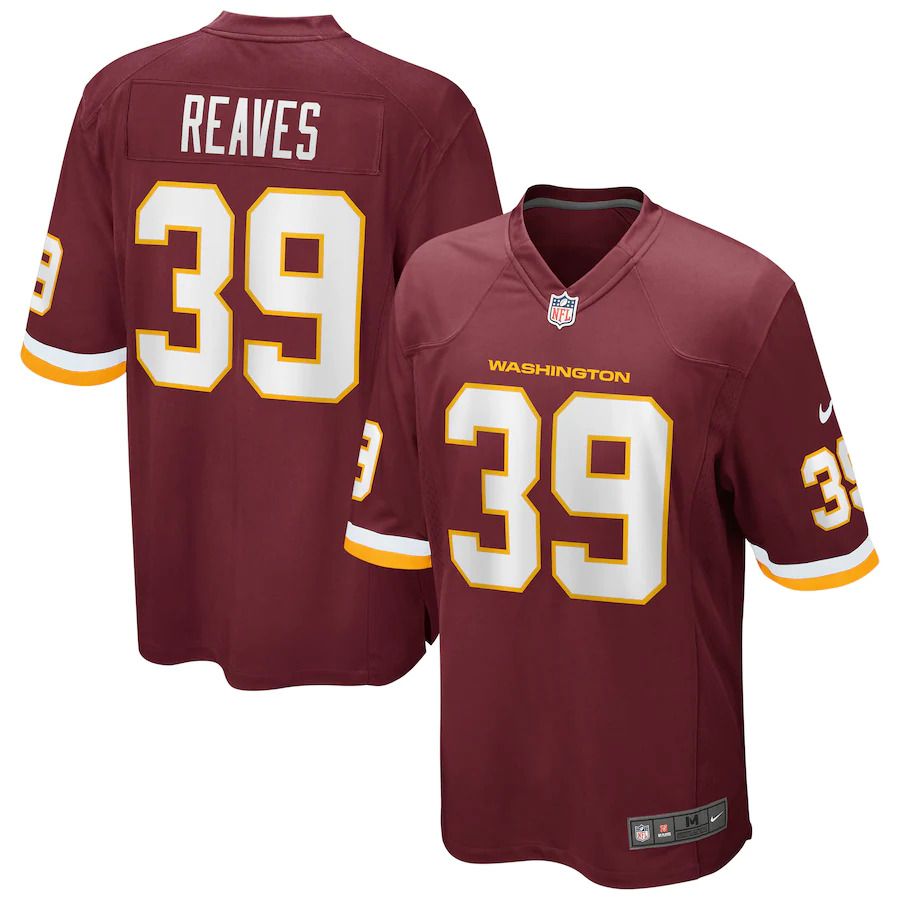 Men Washington Redskins #39 Jeremy Reaves Nike Burgundy Game Player NFL Jersey